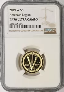 2019-W American Legion $5 NGC PF70 Ultra Cameo - Picture 1 of 4