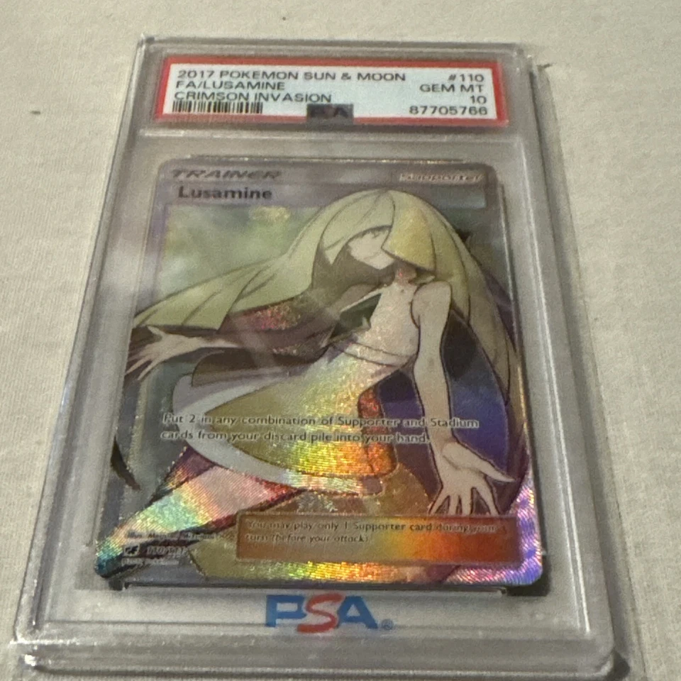 PSA 10 Lusamine 110/111 Full Art Trainer - 2017 Crimson Invasion Pokemon TCG - Image 1 of 1