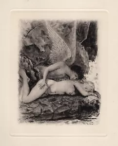 WOW Originale 1955 PAUL-EMILE BECAT Incisione Cupido Salva Psiche LIMITATA CORNICE COA - Foto 1 di 2