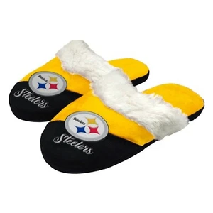 NFL Pittsburgh Steelers Women's Cursive Colorblock Slippers - Picture 1 of 3