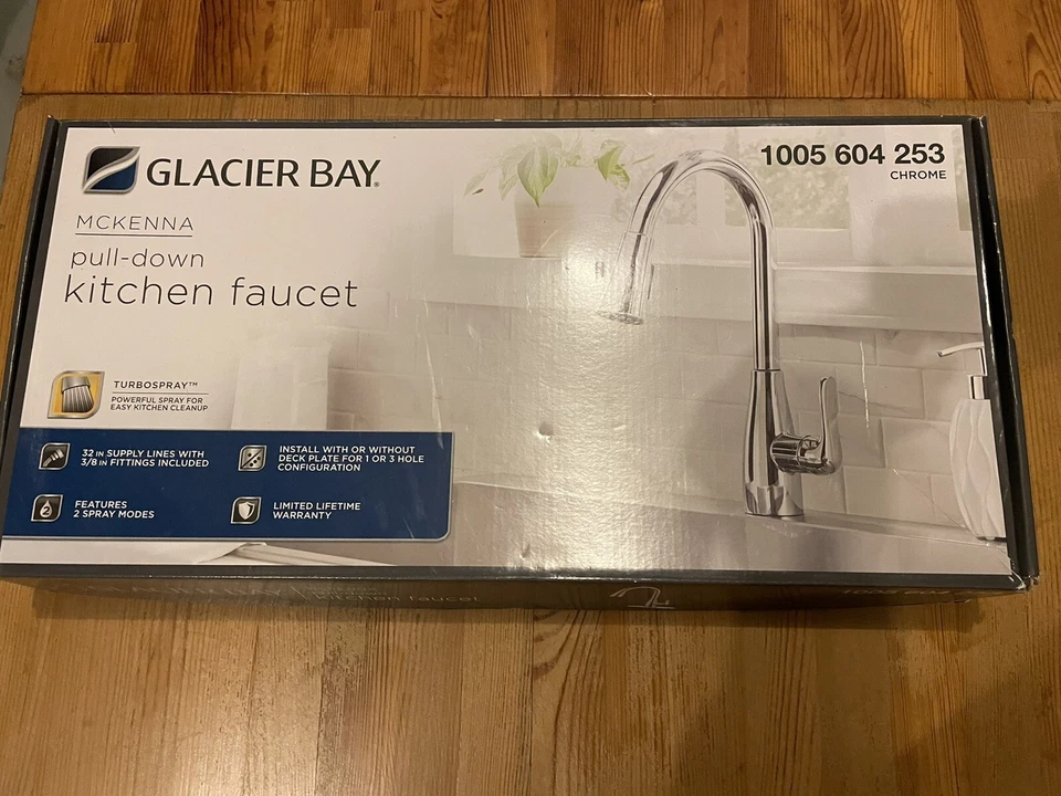 Torneira de cozinha Glacier Bay 1005 604 253 McKenna pulverizador cromado - Imagem 1 de 4