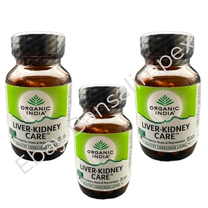 Pack Of 3 Organic India Liver Kidney Care - Protect Liver And Kidney 60 Capsule - Picture 1 of 4