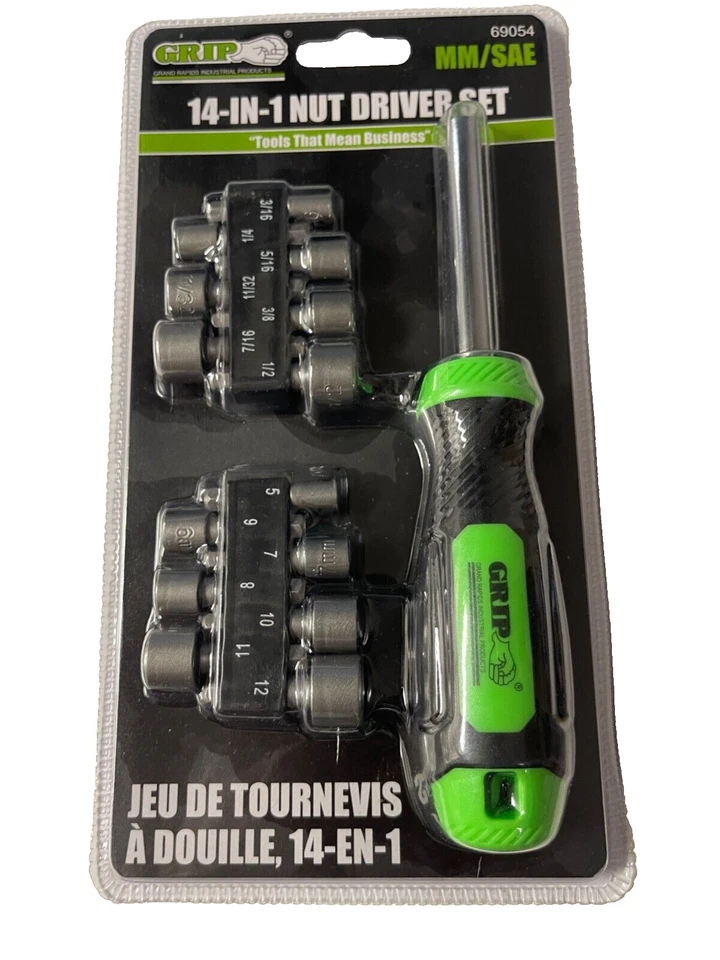 GRIP 15 pcs Set 14 in 1 Nut Driver Set MM SAE - Image 1 of 4