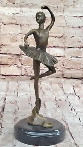 Bailarina clásica de 12" de altura firmada escultura de bronce figura Art Nouveau sin precio base - Imagen 1 de 10