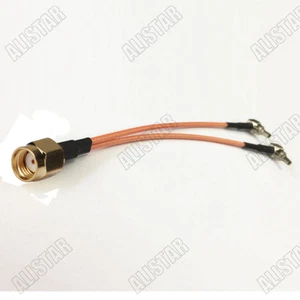 RP-SMA macho a tipo Y 2x CRC9 enchufe RA divisor combinador coleta cable RG316 15 cm - Imagen 1 de 1