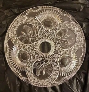 The Byrdes Collection by Hofbauer Crystal 12 inch Cake Plate Germany MINT COND - Picture 1 of 4