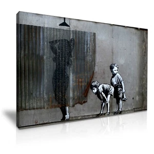 Lona de grafitti Banksy Shower para niños arte moderno en el hogar ~ 5 tallas a elegir - Imagen 1 de 12