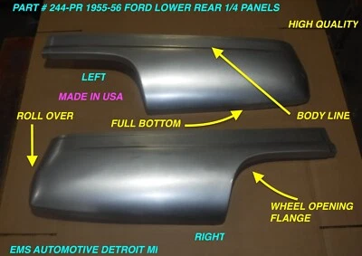 Ford 1955 1956 panel trasero inferior 1/4 #244pr. PAR IZQUIERDO/DERECHO EMS AUTO Foto 1 de 3