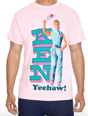 芭比 Ken Yee Haw 牛仔男女通用粉色 T 恤尺寸 XXL — 第 1/4 张图片