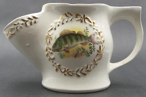 Vintage PRICE KENSINGTON Gilded Porcelain Shaving Mug /w Fish - Picture 1 of 15