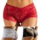 Ladies Sexy See Through Knickers Boxer Briefs Sheer Lace Shorts Underwear