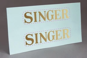 2 PRE CUT SINGER for TOY MACHINE WATER SLIDE DECAL, SEWING MACHINE RESTORATION - Picture 1 of 7