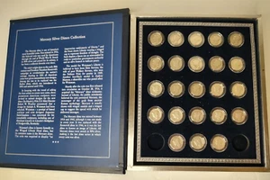 Danbury Mint Mercury Silver Dimes Collection Book ( 23 Dimes 1916-45 ) - Picture 1 of 8