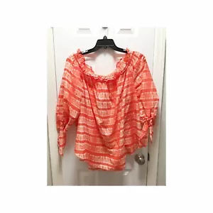 Michael Michael Kors NWT Size 3X Women's Top Off the Shoulder Orange - Picture 1 of 8