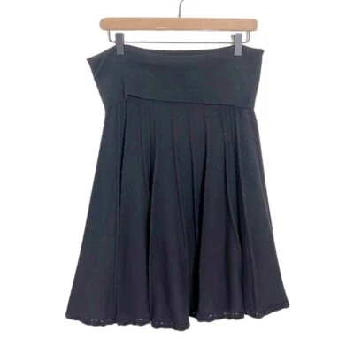 Falda Anthropologie HWR Negra Tejida Línea A Talla Grande Gótica Capricho Crochet Foto 1 de 4