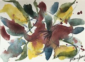 Watercolor ACEO Original Painting by Mary King - Flower