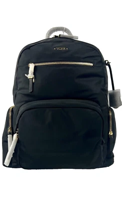 Mochila para computadora portátil TUMI Voyageur Caren Essential negra con bolsa de viaje dorada para mujer Foto 1 de 4