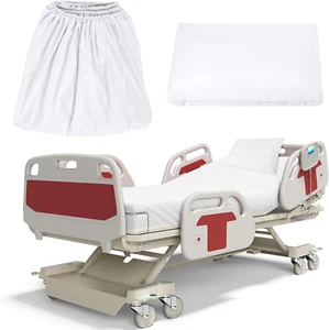 2 Pcs Hospital Bed Sheet Fitted 36 x 84 x 14 Inch with Hospital Bed Sheets and P - Picture 1 of 7
