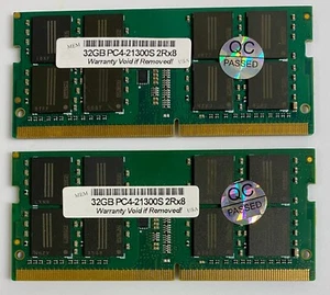 64GB 2x 32GB DDR4-2666 (PC4-21300) 2Rx8 Non-ECC SODIMM Laptop PC RAM - Tested! - Picture 1 of 5