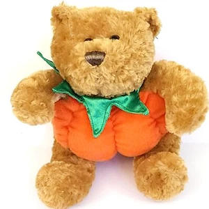 Peluche ours marron en peluche Halloween Snugie DGE Corp en costume citrouille 5" - Photo 1/9
