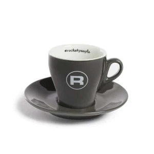 Rocket Espresso Flat White Coffee Cup | 5oz | Porcelain | Set of 2 | Gray - Picture 1 of 1