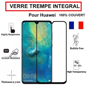 Vitre verre trempé Huawei P20 P20 Lite Mate 20 P30 Lite intégrale 100% couvert - Imagen 1 de 12