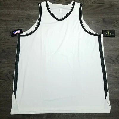 NIKE NBA Brooklyn Nets Aeroswift Authentic Blank Jersey Mens 56 2XL White Black - Image 1 of 4