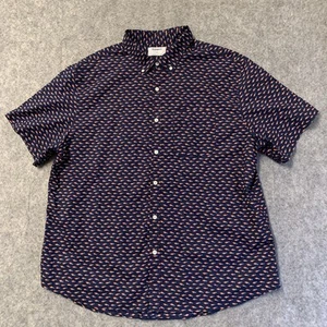 Old Navy Shirt Mens XXL Blue Short Sleeve Fish All Over - Picture 1 of 15