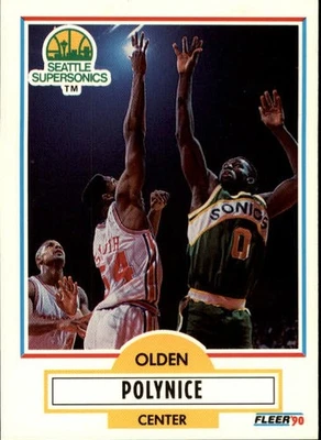 1990 FLEER UPDATE Basketball NM Card #U-93 - OLDEN POLYNICE, Seattle Supersonics - Image 1 of 2