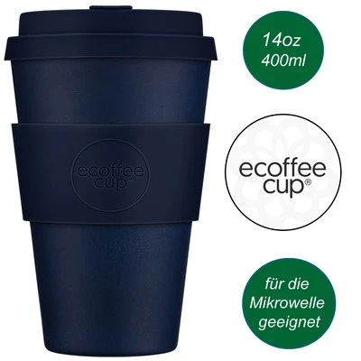 Design PLA eCoffee Cup 400ml Coffee to Go Becher Trinkbecher Deckel Strohhalm - Bild 1 von 4