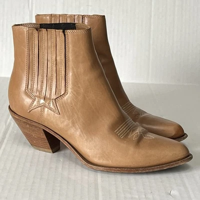 Golden Goose Botas de Vaquero Cuero Sin Cordones Botines Occidentales EU 37 US 7 Italia Foto 1 de 4