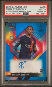 2023-24 Topps Finest UCC Blue Bradley Barcola Autograph Auto /150 PSA9 AUTO 10 - Bild 1 von 2
