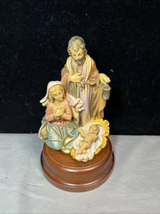 Fontanini Music Revolve Nativity Mary Joseph Jesus Music Box Silent Night Italy - Picture 1 of 7