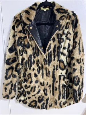 Abrigo chaqueta de piel sintética con estampado de guepardo talla 2 Gianni Bini para mujer Foto 1 de 4