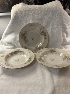Juego de 3 cuencos de sopa vintage con borde de 7 3/4" Theodore Haviland Apple Blossom - Imagen 1 de 7