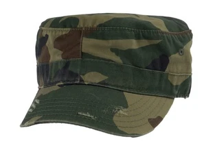Distressed Washed Vintage Army Cap Military Style Hat, Camo - Picture 1 of 4