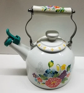 The Pioneer Woman Blooming Bouquet Bollitore Tè Fischietto Bianco Ottimo! - Foto 1 di 8