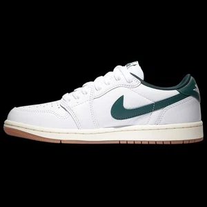 Air Jordan 1 Retro Low OG - Vela bianca/verde ossidata da donna (taglia 5,5) - Foto 1 di 5