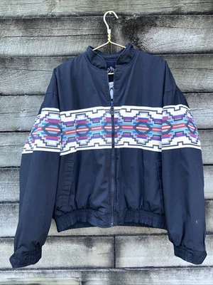 Vintage Roper Jacket Black Southwestern Aztec Full Zip Bomber RETRO 90’s Y2K XL - Image 1 of 4