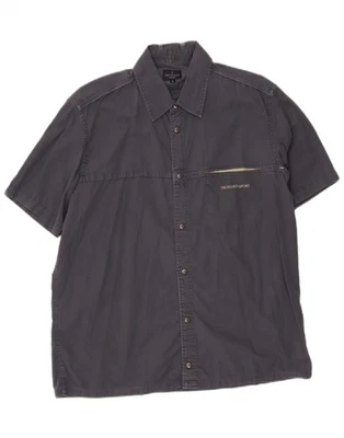 Camisa de manga corta TRUSSARDI para hombre gris medio algodón DM07 Foto 1 de 3