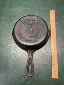 Vintage Pie Logo Wagner Ware Sidney -0- #3 1053F Cast Iron Skillet - Picture 1 of 9
