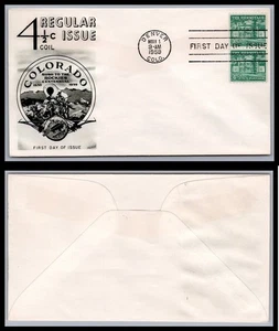 US FDC # 1059 4 1/2c Hermitage coil Fleetwood pair S.Cancel 1959, 9Q2165 - Picture 1 of 1