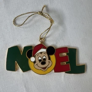Vintage Mickey Mouse NOEL Enamel Christmas Ornament Walt Disney Productions - Picture 1 of 4