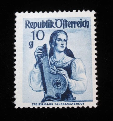 Austria Stamps Scott 522 Austrian Costumes Styria 10s 1951 Mint MLH - Image 1 of 3