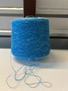 Cone Spool 2/40 Soft Peru Baby Alpaca Linen Yarn 2lb 2oz 986gr 1007 Blue A - Picture 1 of 4