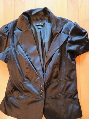 Blusa Top Camisa I.N.San Francisco Mujer Mediana Negra Satinada 3 Botones Foto 1 de 3