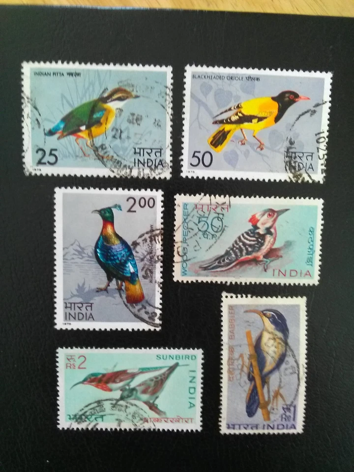 INDIA USED  STAMPS 1968 & 1975  BIRDS  SG579-81  SG763-4 & 6. - Image 1 of 1
