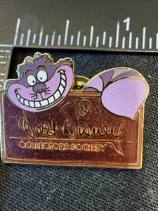 Cheshire Cat Walt Disney Collectors Society Pin back Logo Enamel WDCC Purple Vtg - Picture 1 of 6