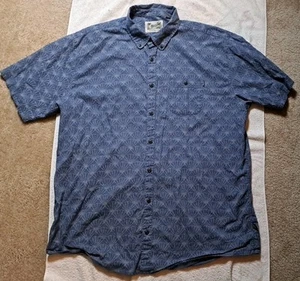 Howler Brothers Shirt Men Geometric XXL Blue Button Up Short Sleeve - Picture 1 of 8