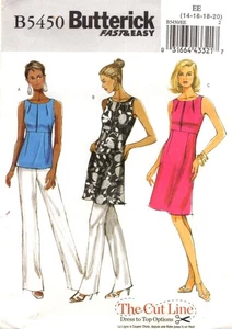 Misses' Talla VESTIDO 14-20, TOP BUTTERICK 5450 PATRÓN DE COSTURA SIN CORTAR ©2010 - Imagen 1 de 3